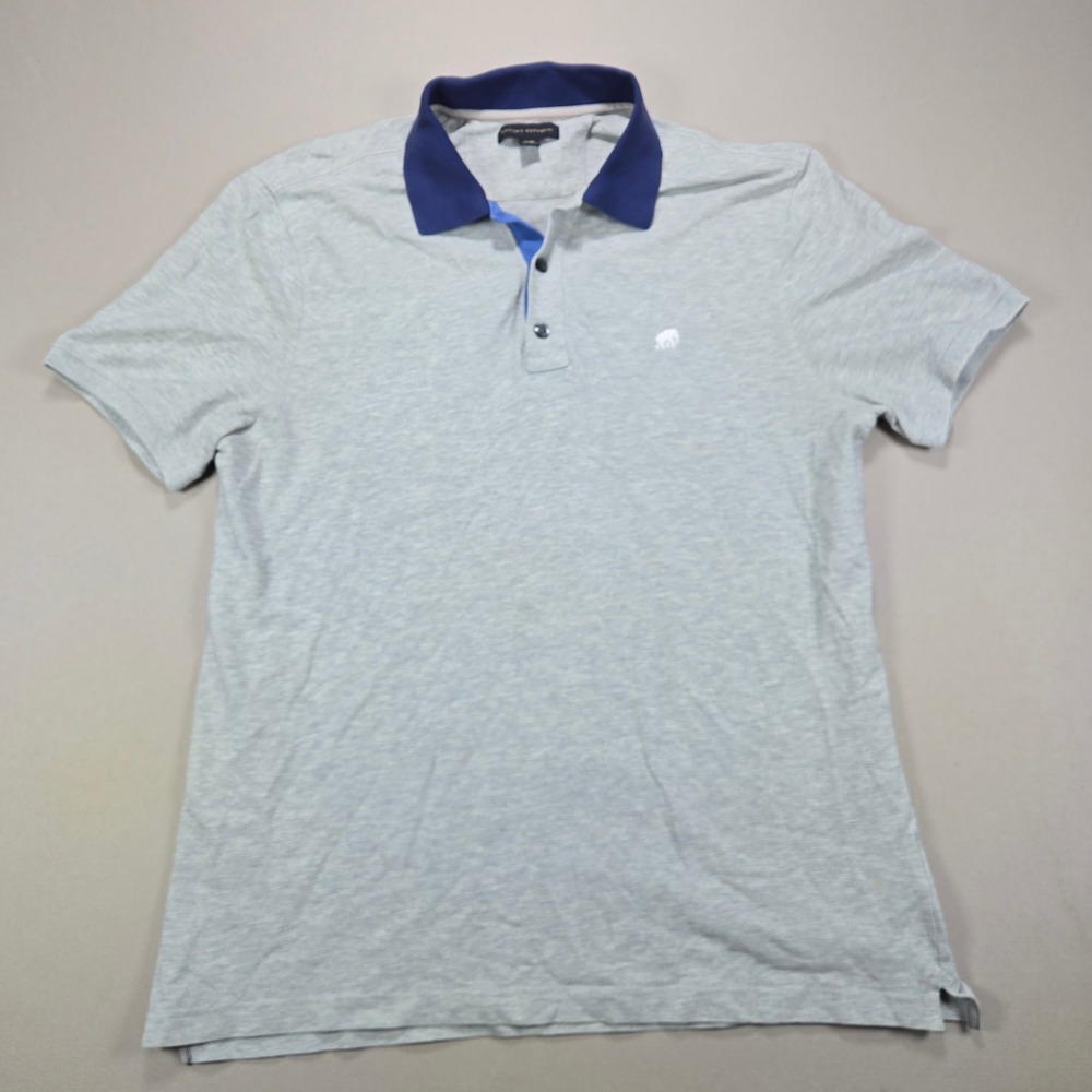 Banana Republic Polo Shirt Stretch‎ Elephant Logo Heather Grey Mens Large